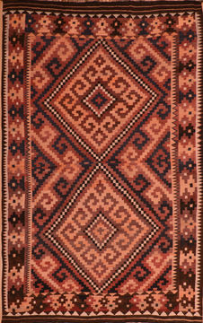 Afghan Kilim Red Rectangle 8x11 ft Wool Carpet 110831