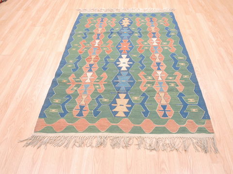 Kilim Green Flat Woven 40 X 58 Area Rug 100-110835 Image 1