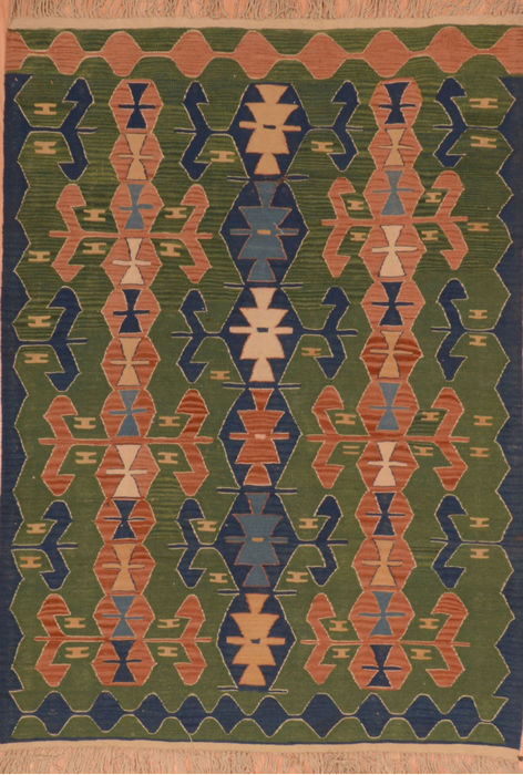 Kilim Green Flat Woven 40 X 58 Area Rug 100-110835 Image 0