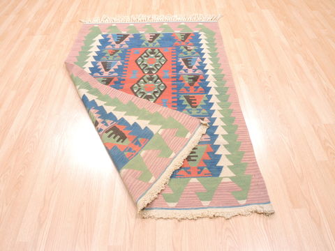 Kilim Green Flat Woven 311 X 58 Area Rug 100-110837 Image 4