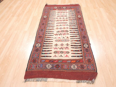Kilim Red Flat Woven 27 X 59 Area Rug 100-110843 Image 3