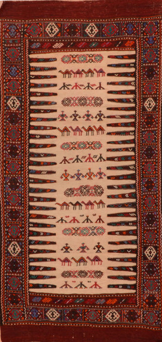 Kilim Red Flat Woven 27 X 59 Area Rug 100-110843 Image 0