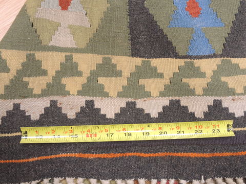 Kilim Green Runner Flat Woven 34 X 68 Area Rug 100-110844 Image 7