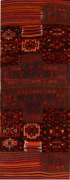 Afghan Baluch Red Runner 6 to 9 ft Wool Carpet 110845