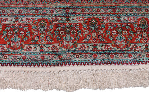 Qum White Hand Knotted 60 X 90 Area Rug 254-110851 Image 3