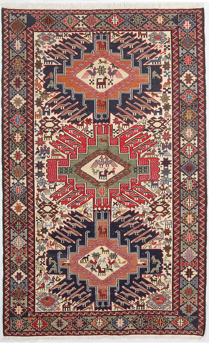 Kilim White Hand Knotted 41 X 611  Area Rug 254-110858 Image 0