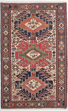 Kilim White Hand Knotted 4'1" X 6'11"  Area Rug 254-110858
