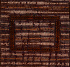 Afghan Kilim Brown Square 4 ft and Smaller Wool Carpet 110867