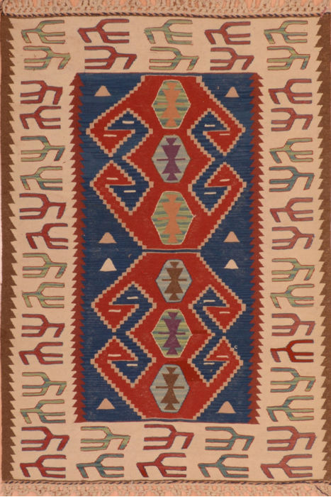 Kilim Beige Flat Woven 37 X 53 Area Rug 100-110871 Image 0
