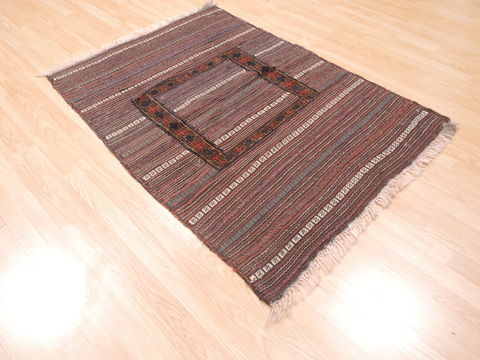 Kilim Brown Flat Woven 39 X 52 Area Rug 100-110875 Image 3