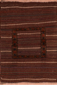 Kilim Brown Flat Woven 3'9" X 5'2"  Area Rug 100-110875