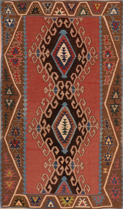 Kilim Brown Flat Woven 37 X 65 Area Rug 100-110886 Image 0