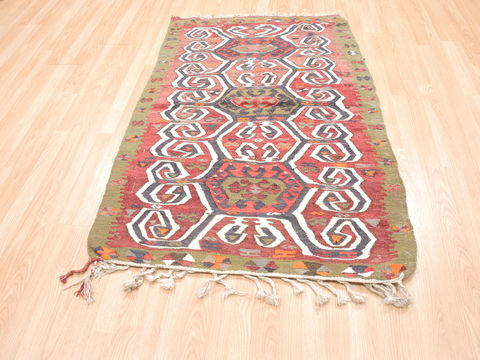 Kilim Green Flat Woven 33 X 52 Area Rug 100-110890 Image 2
