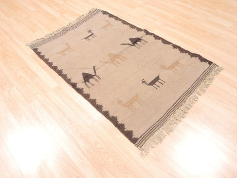 Kilim Beige Flat Woven 30 X 45 Area Rug 100-110892 Image 3