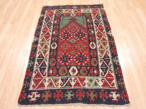 Kilim Red Flat Woven 37 X 51 Area Rug 100-110895 Image 1