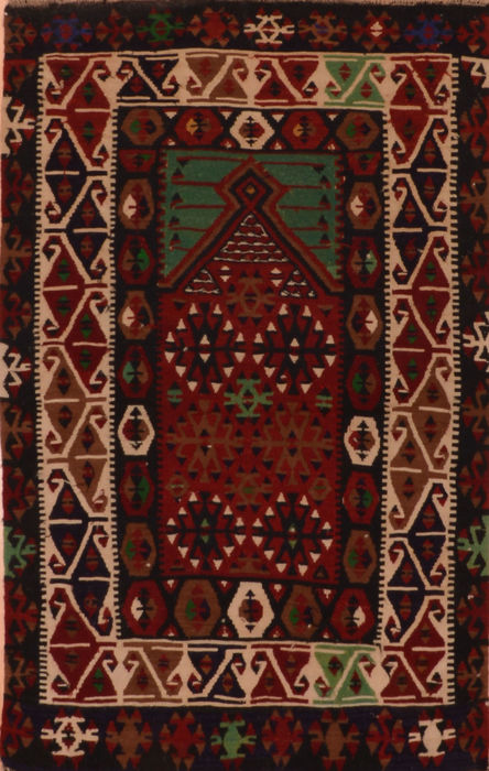 Kilim Red Flat Woven 37 X 51 Area Rug 100-110895 Image 0