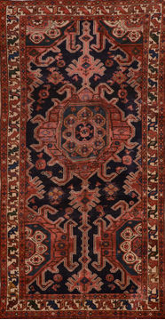 Khan Mohammadi Blue Runner Hand Knotted 4'8" X 9'11"  Area Rug 100-110904