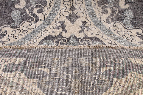 Asian Inspired Grey Hand Knotted 120 X 1410 Area Rug 254-110911 Image 1