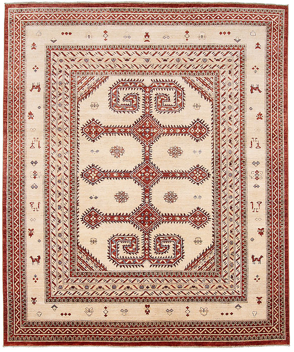 Shiraz Beige Hand Knotted 81 X 98 Area Rug 254-110914 Image 0
