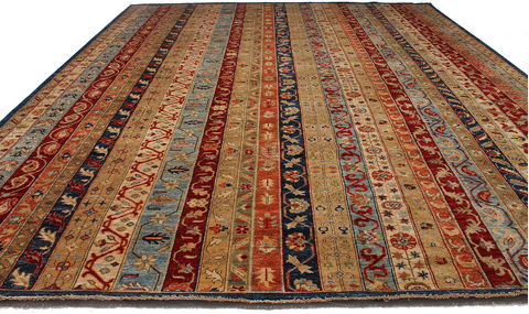 Modern Beige Hand Knotted 92 X 119 Area Rug 254-110915 Image 2