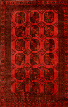 Khan Mohammadi Red Hand Knotted 6'2" X 9'10"  Area Rug 100-110930