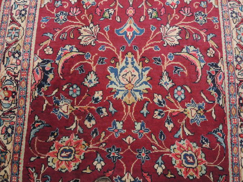 Sarouk Red Runner Hand Knotted 48 X 149 Area Rug 100-110932 Image 6