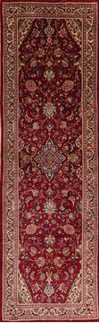 Persian Sarouk Red Runner 13 to 15 ft Wool Carpet 110932