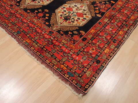 Khan Mohammadi Black Hand Knotted 73 X 100 Area Rug 100-110937 Image 8