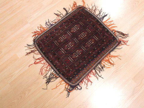 Baluch Red Square Hand Knotted 110 X 22 Area Rug 100-110970 Image 1