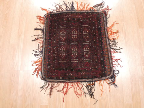 Baluch Red Square Hand Knotted 110 X 22 Area Rug 100-110970 Image 2