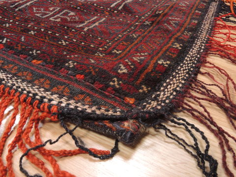 Baluch Red Square Hand Knotted 110 X 22 Area Rug 100-110970 Image 3