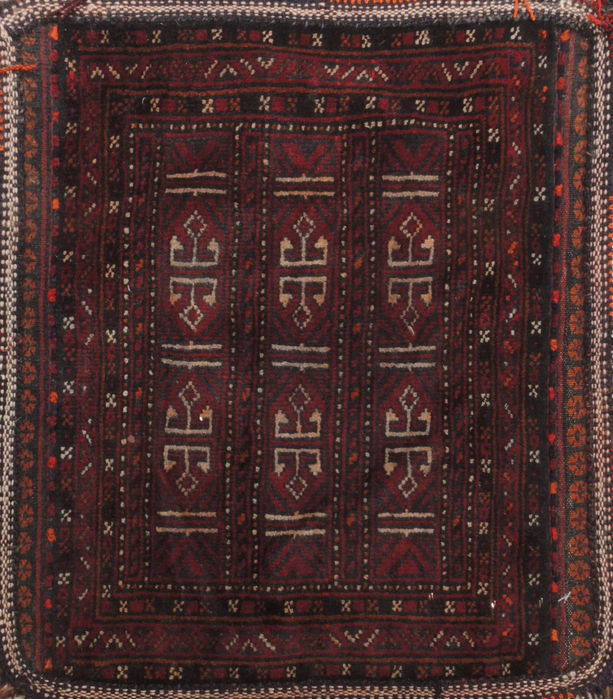 Baluch Red Square Hand Knotted 110 X 22 Area Rug 100-110970 Image 0