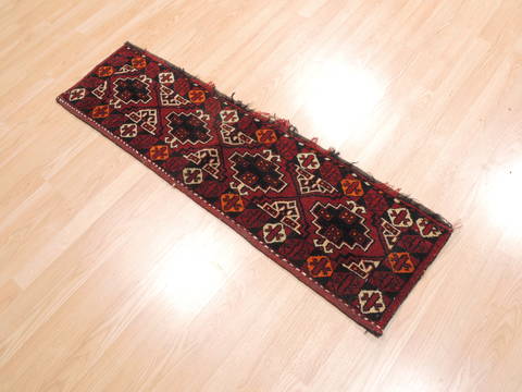 Baluch Red Runner Hand Knotted 13 X 47 Area Rug 100-110999 Image 2