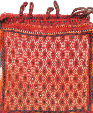 Pakistani Baluch Red Square 4 ft and Smaller Wool Carpet 111019