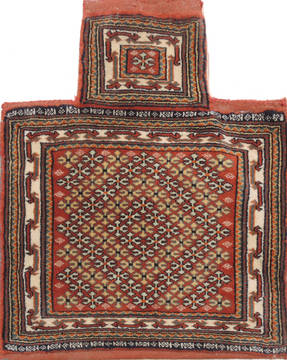 Baluch Red Square Hand Knotted 1'11" X 2'3"  Area Rug 100-111024