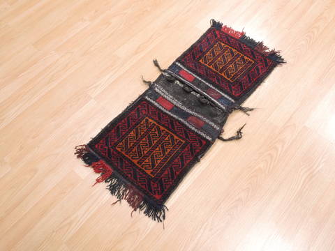 Baluch Orange Hand Knotted 18 X 27 Area Rug 100-111032 Image 1