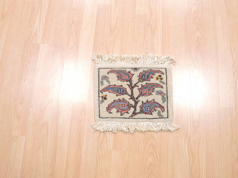 Kashan White Square Hand Knotted 10 X 13 Area Rug 100-111033 Image 1