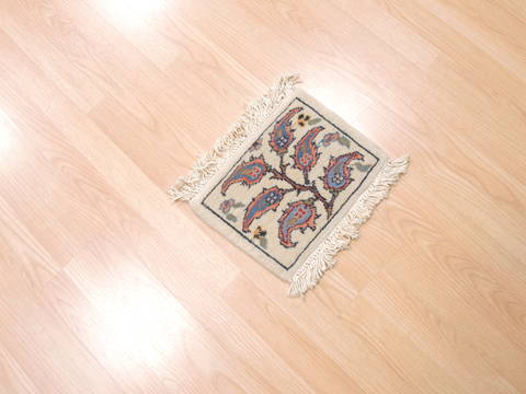 Kashan White Square Hand Knotted 10 X 13 Area Rug 100-111033 Image 3