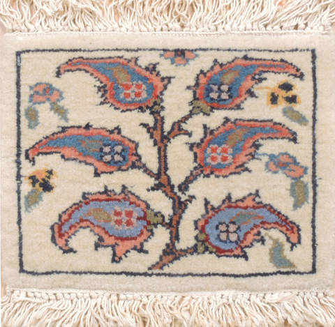 Kashan White Square Hand Knotted 10 X 13 Area Rug 100-111033 Image 0