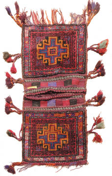 Afghan Baluch Red Rectangle 2x4 ft Wool Carpet 111047