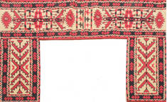 Romania Kilim Red Runner 6 ft and Smaller Wool Carpet 111061