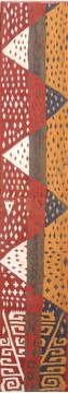 Afghan Kilim Red Runner 6 ft and Smaller Wool Carpet 111075