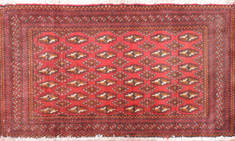 Baluch Red Hand Knotted 2'0" X 4'3"  Area Rug 134-111088
