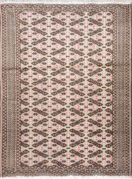 Baluch White Hand Knotted 2'9" X 3'10"  Area Rug 134-111091