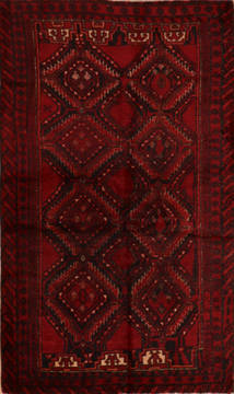Baluch Red Hand Knotted 2'11" X 4'5"  Area Rug 134-111100