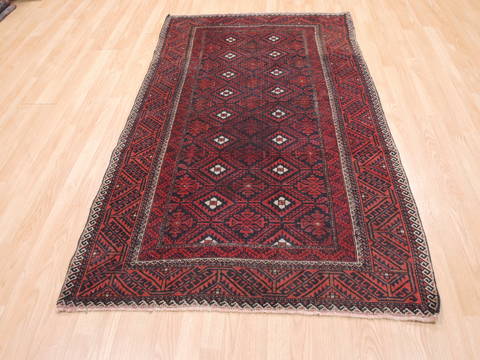Baluch Blue Hand Knotted 311 X 69 Area Rug 134-111101 Image 1