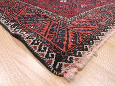 Baluch Blue Hand Knotted 311 X 69 Area Rug 134-111101 Image 4