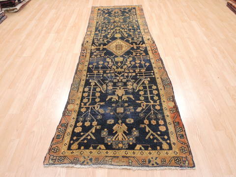 Baluch Blue Runner Hand Knotted 31 X 91 Area Rug 134-111108 Image 1