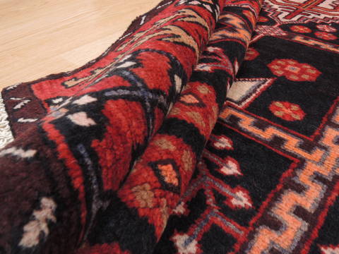 Baluch Black Runner Hand Knotted 211 X 79 Area Rug 134-111109 Image 4