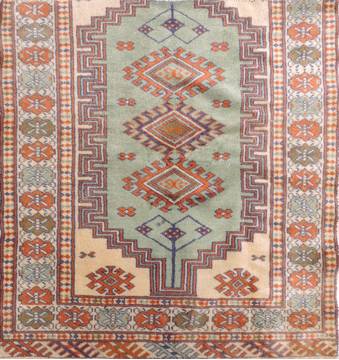 Afghan Baluch Beige Square 4 ft and Smaller Wool Carpet 111136